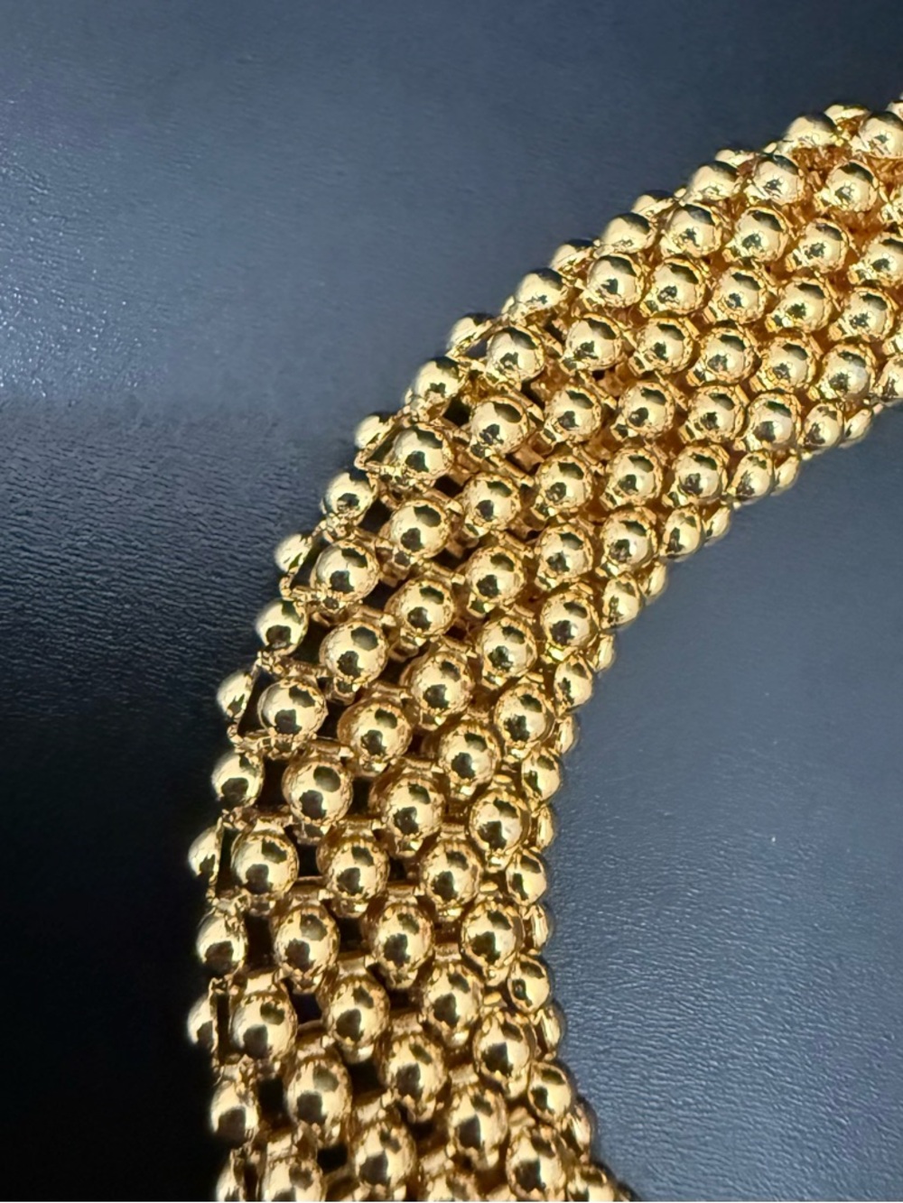 Vintage Elizabeth Taylor for AVON White Diamonds Gold Mesh Cabochon Bracelet - Picture 11 of 13